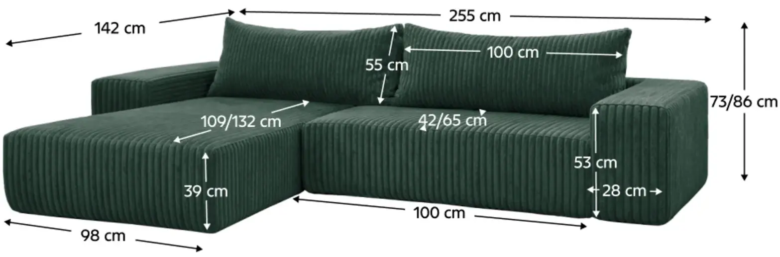 Canapea de colt Tempo Kondela Prema Roh Uni Tilia 39 (Green) - 5
