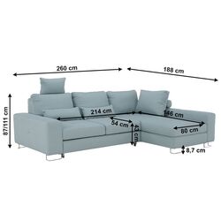 Диван угловой Tempo Kondela Sati Right (Mint) Thumb