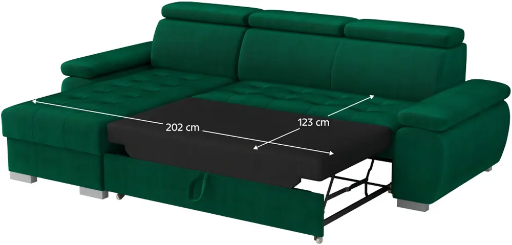 Canapea de colt Tempo Kondela Semi Roh Left Kronos 14 (Green)