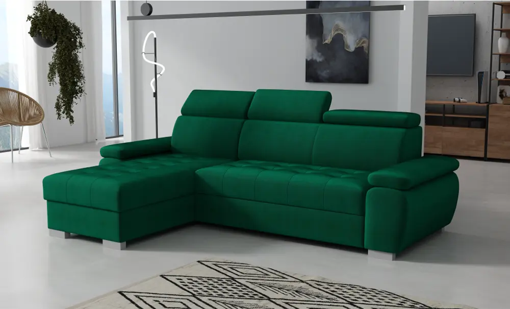 Canapea de colt Tempo Kondela Semi Roh Left Kronos 14 (Green)