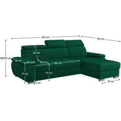 Диван угловой Tempo Kondela Semi Roh Right Kronos 14 (Green) Thumb