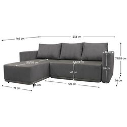 Диван угловой Tempo Kondela Senty (Dark Grey/Grey) Thumb