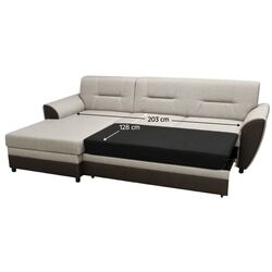 Диван угловой Tempo Kondela Sevard Roh Left (Brown/Grey Beige) Thumb