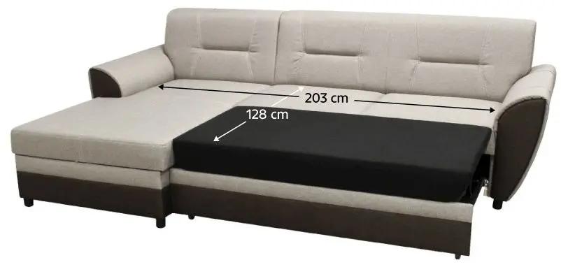 Диван угловой Tempo Kondela Sevard Roh Left (Brown/Grey Beige)