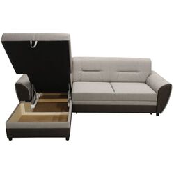 Диван угловой Tempo Kondela Sevard Roh Left (Brown/Grey Beige) Thumb