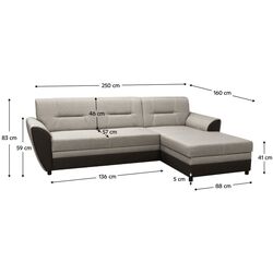 Диван угловой Tempo Kondela Sevard Roh Right (Brown/Grey Beige) Thumb