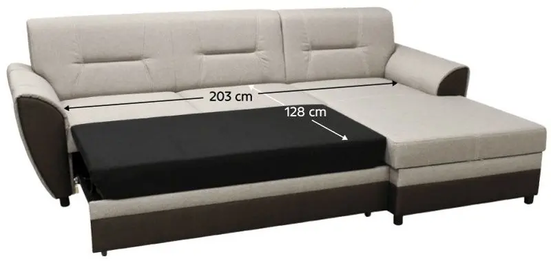 Диван угловой Tempo Kondela Sevard Roh Right (Brown/Grey Beige)