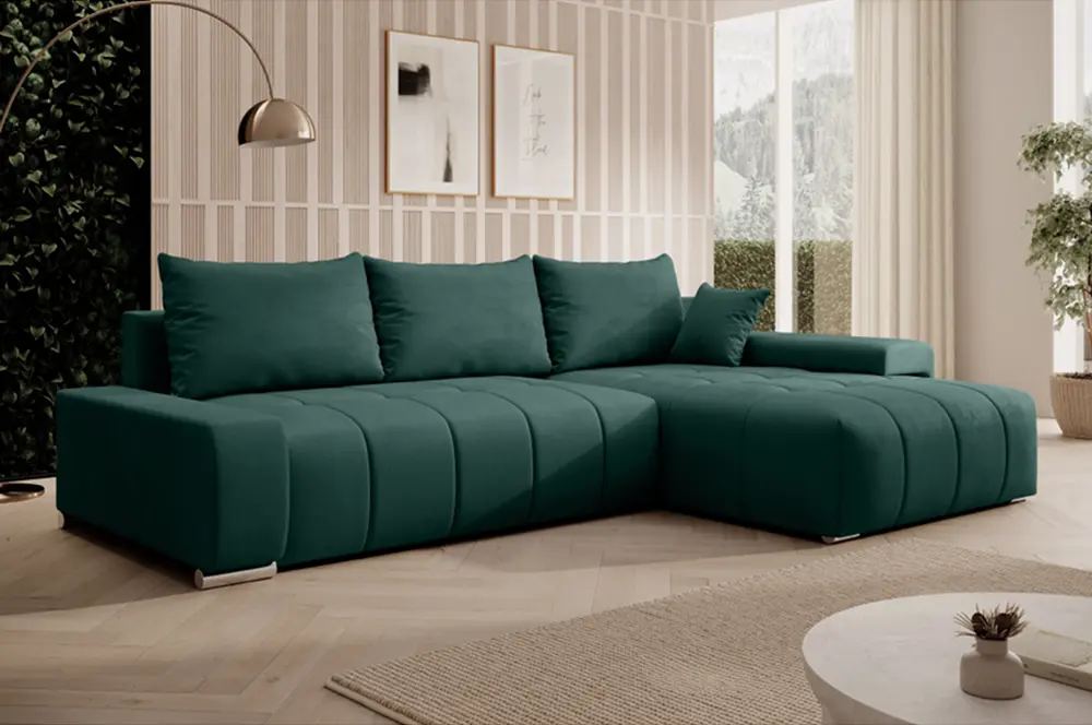 Canapea de colt Tempo Kondela Vezan Roh Right Monolith 37 (Emerald)