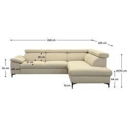 Canapea de colt Tempo Kondela Zachary Roh Right (Cream) Thumb