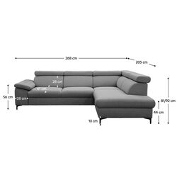 Canapea de colt Tempo Kondela Zachary Roh Right (Gray) Thumb