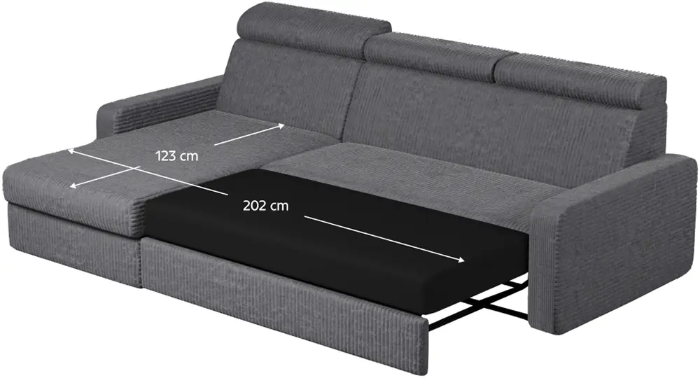 Canapea de colt Tempo Kondela Mora Roh Left Poso 60 (Gray)