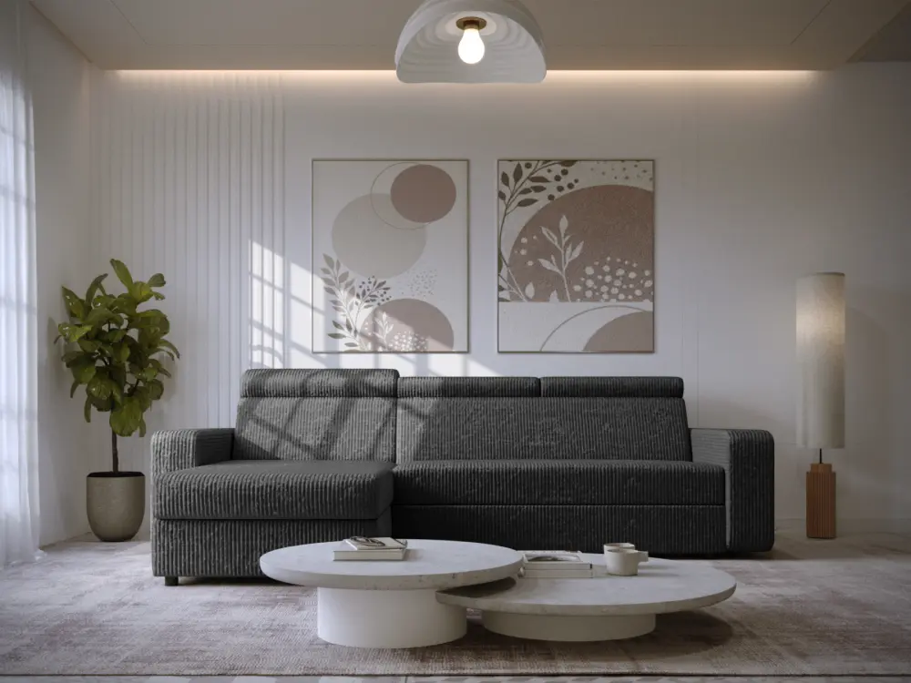 Canapea de colt Tempo Kondela Mora Roh Left Poso 60 (Gray)