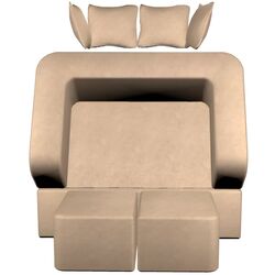 Canapea in forma de U Tiara Caprice 4 Extra 200x160x40 (Light Beige) Thumb