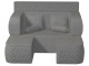 Canapea in forma de U Tiara Elegance 200x160x40 (Light Grey)