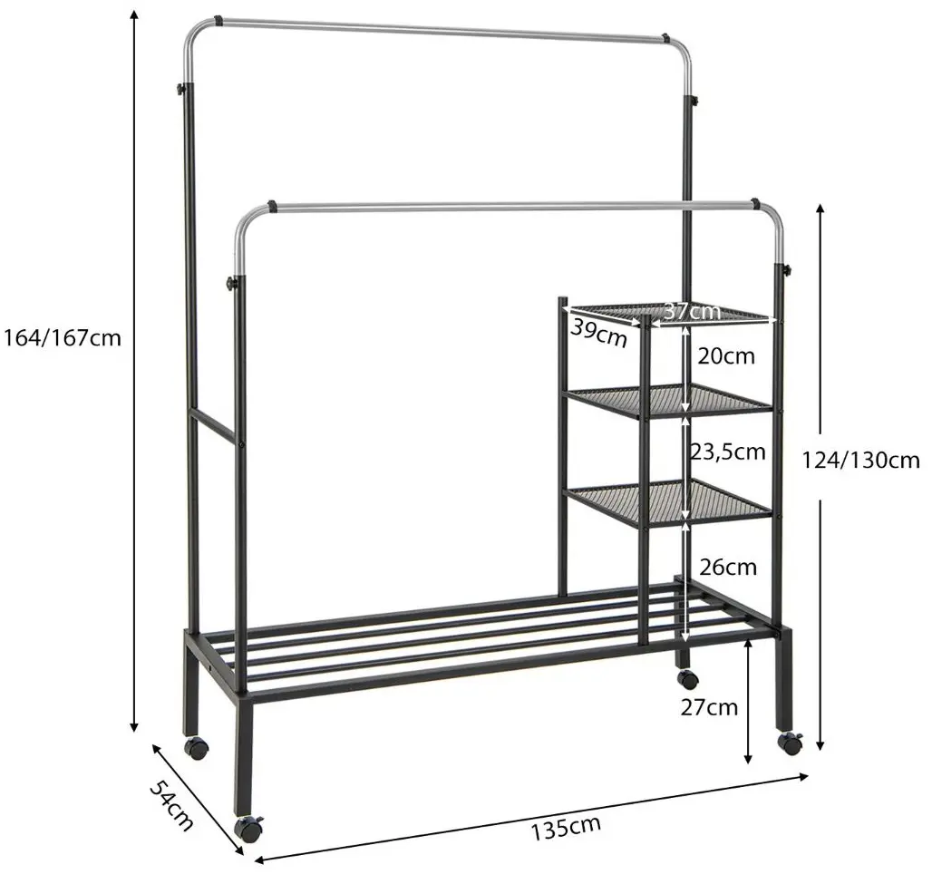Вешалка Costway JZ10244SL (Black/Gold)