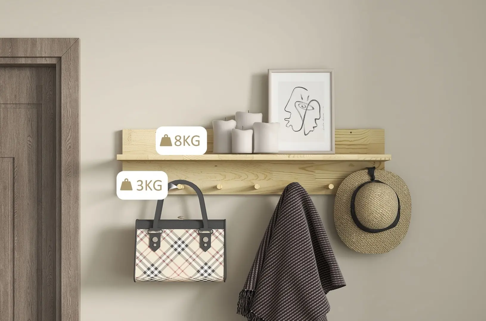 Вешалка Homcom 830-809V00ND (Natural)