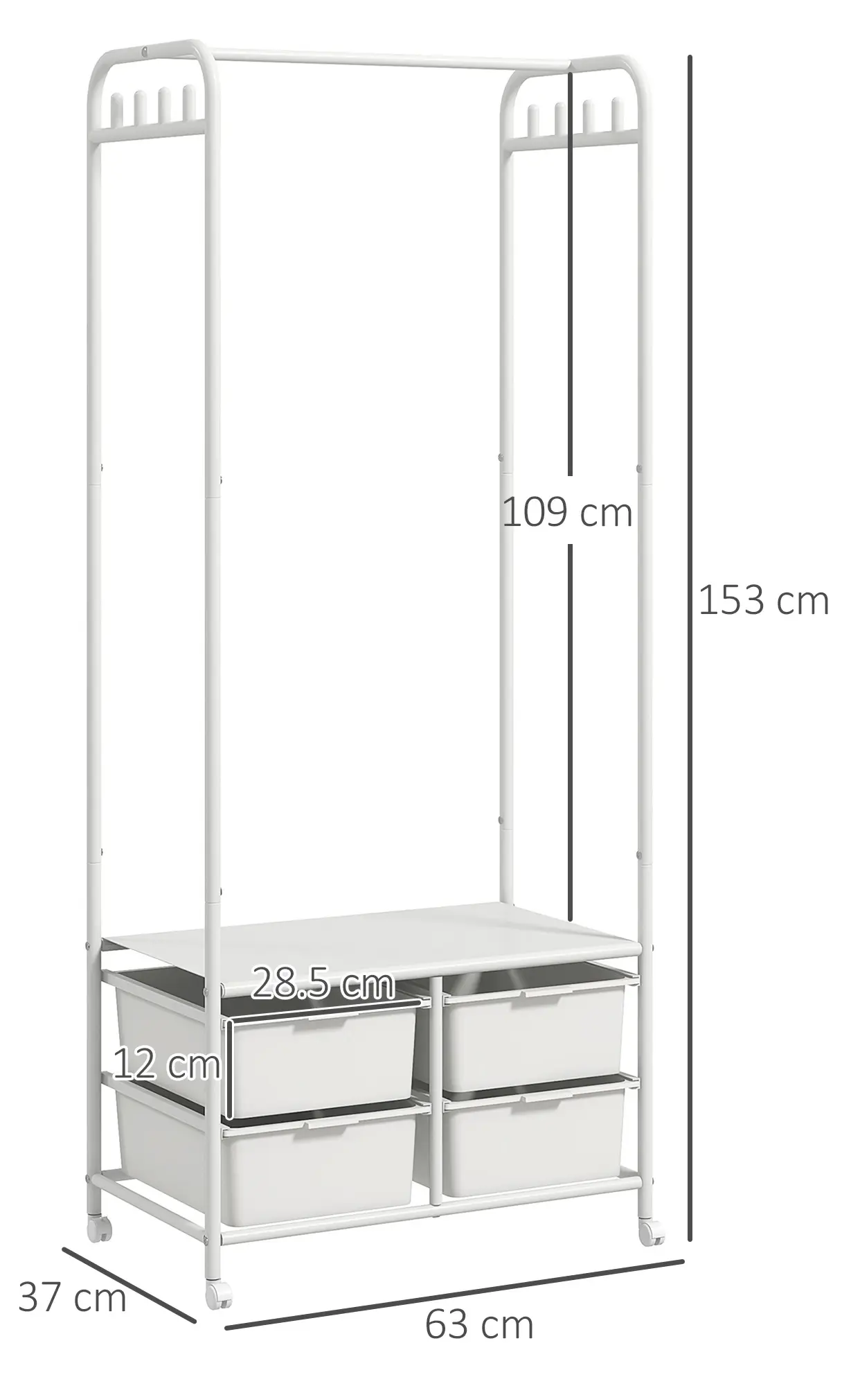 Cuier Homcom 837-434V00WT (White) - 4