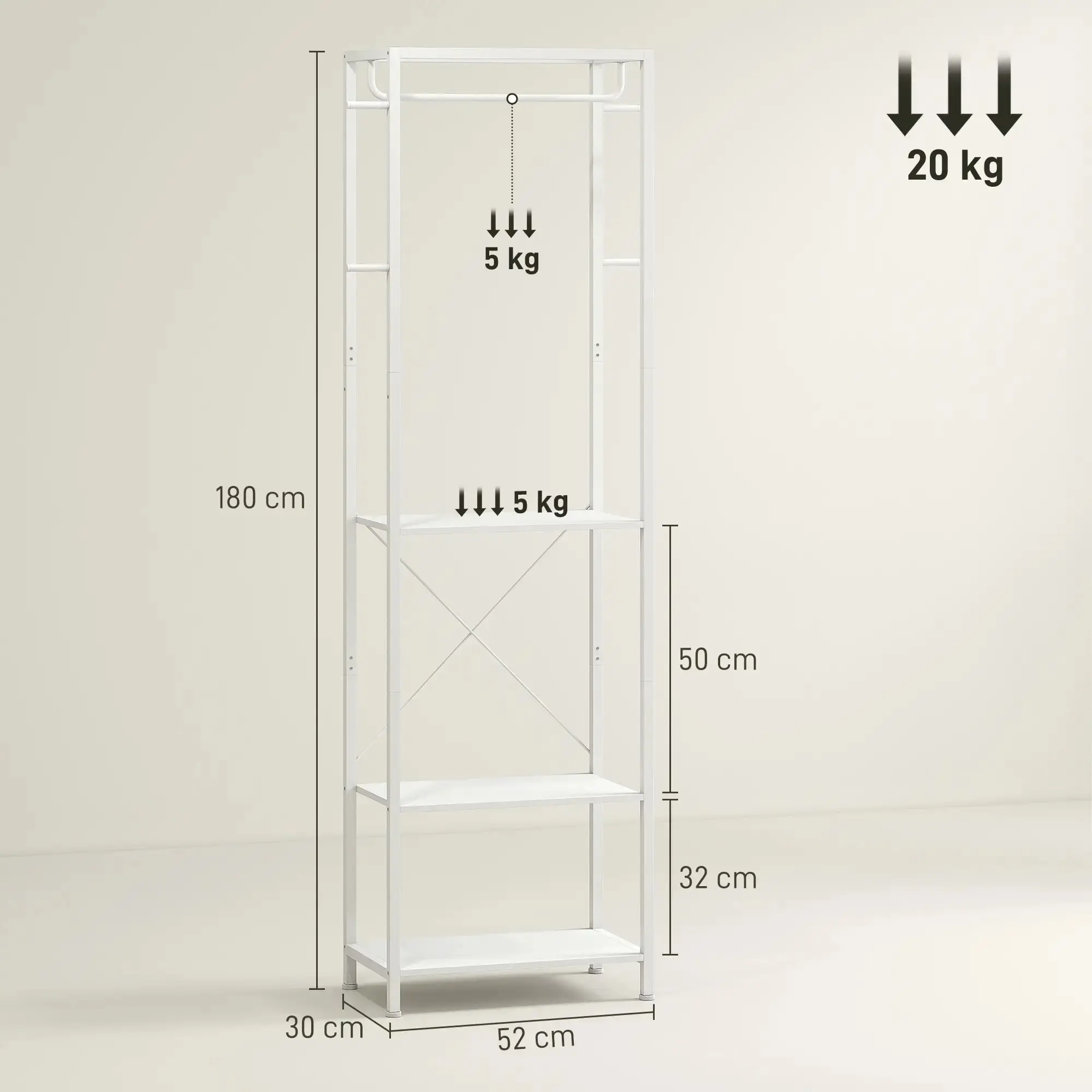 Cuier Homcom 837-617V00WT (White) - 4