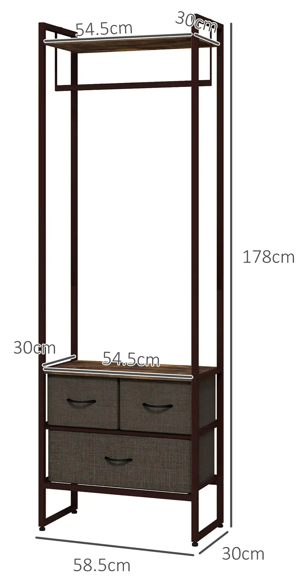 Cuier Homcom 850-296V00RB (Rustic Brown) - 4