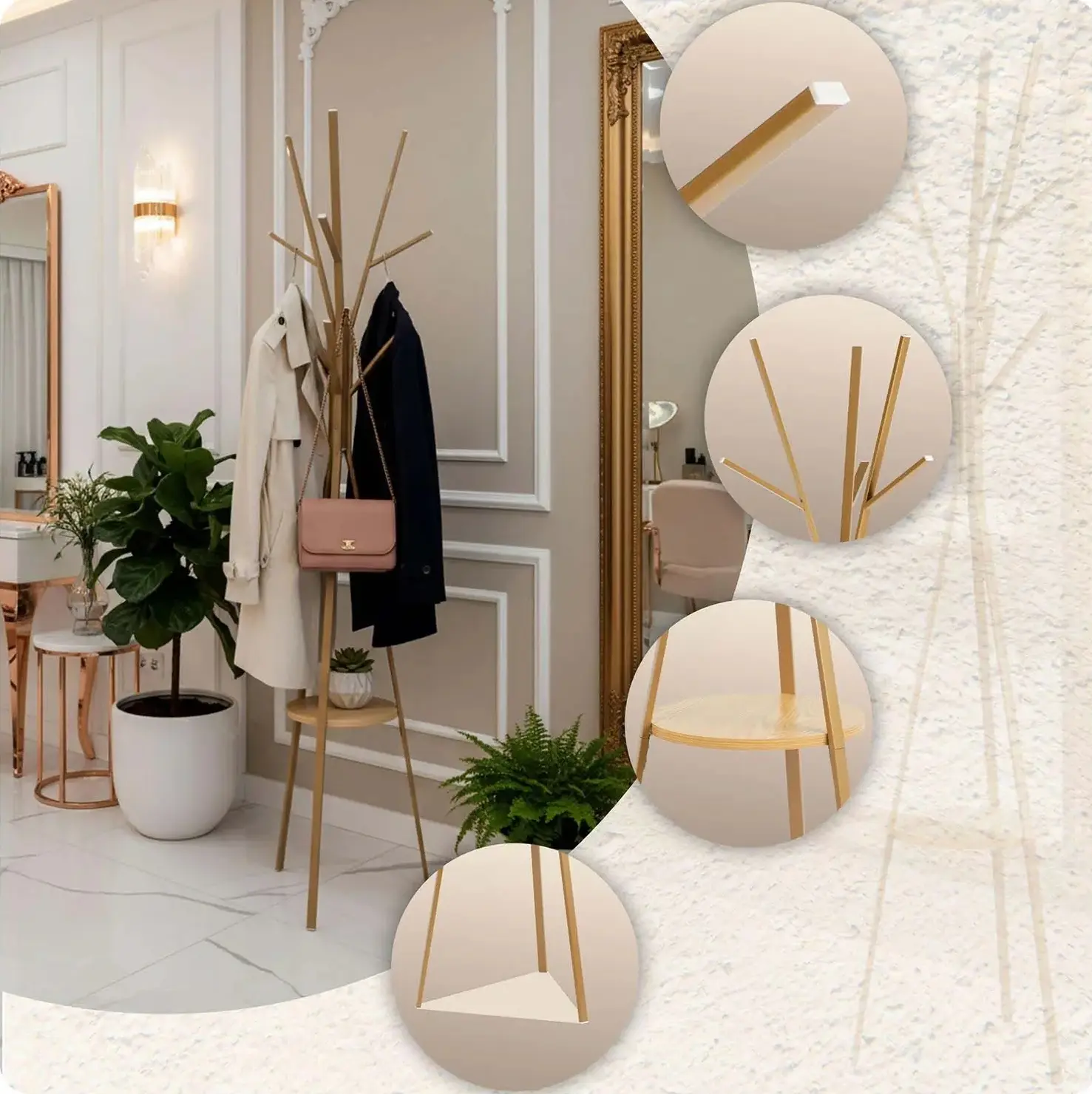 Вешалка Massido MS-869 686902 (Gold/Natural) - 8