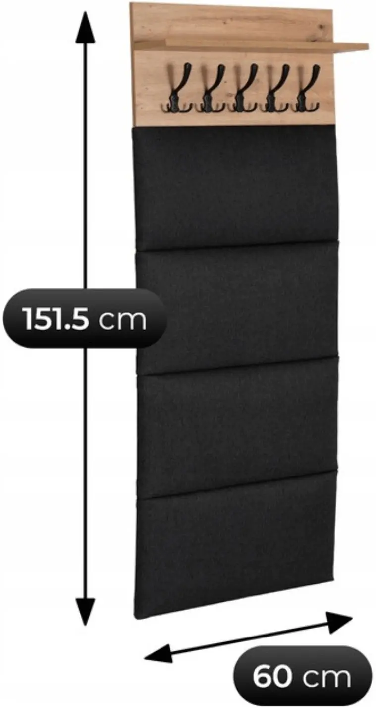Вешалка Mebel Elite Modena 60cm (Artisan Oak/Graphite) - 4