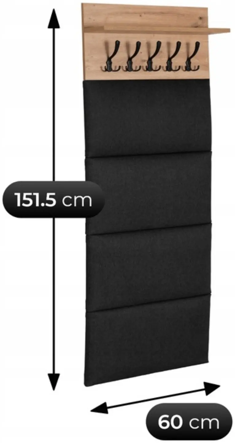 Вешалка Mebel Elite Venora 60cm (Artisan Oak/Graphite) - 4