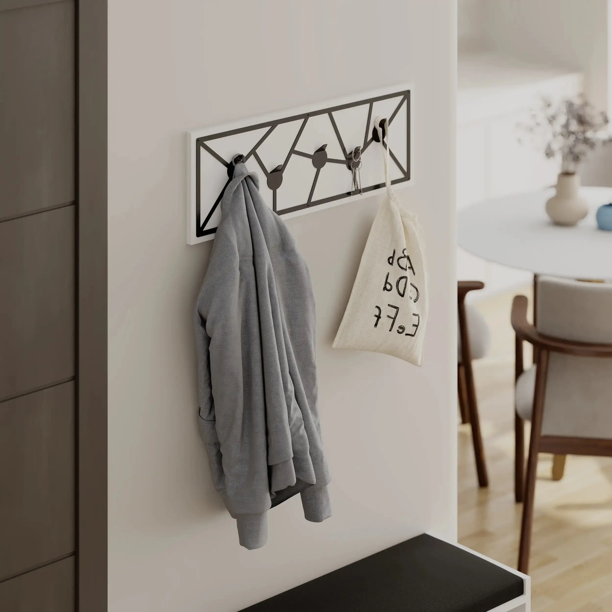 Cuier Showdeko Trace 75cm (White/Black) - 2