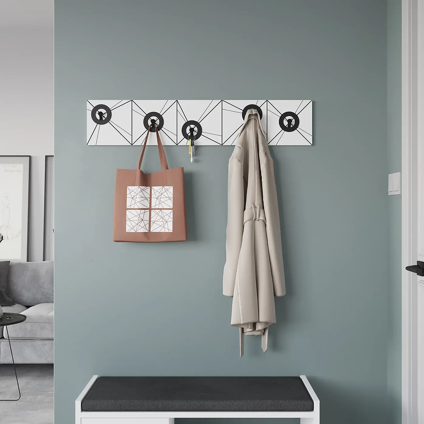 Cuier Showdeko Vizy 90cm (White) - 2