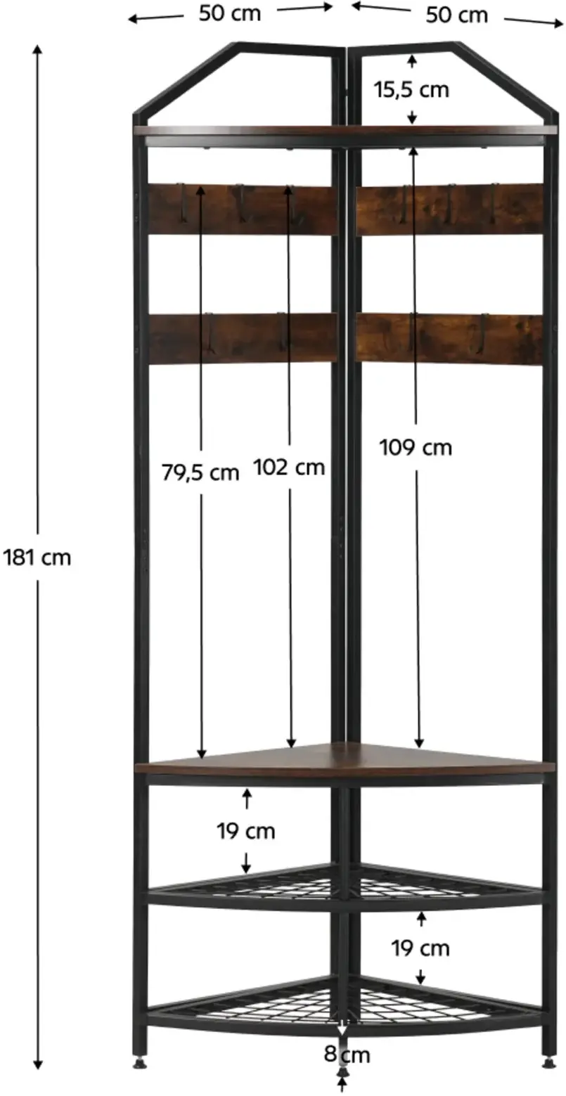 Вешалка Tempo Kondela Elviro (Rustic Oak/Black) - 4