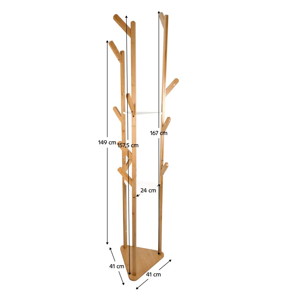 Вешалка Tempo Kondela Gael (White/Bamboo) - 5