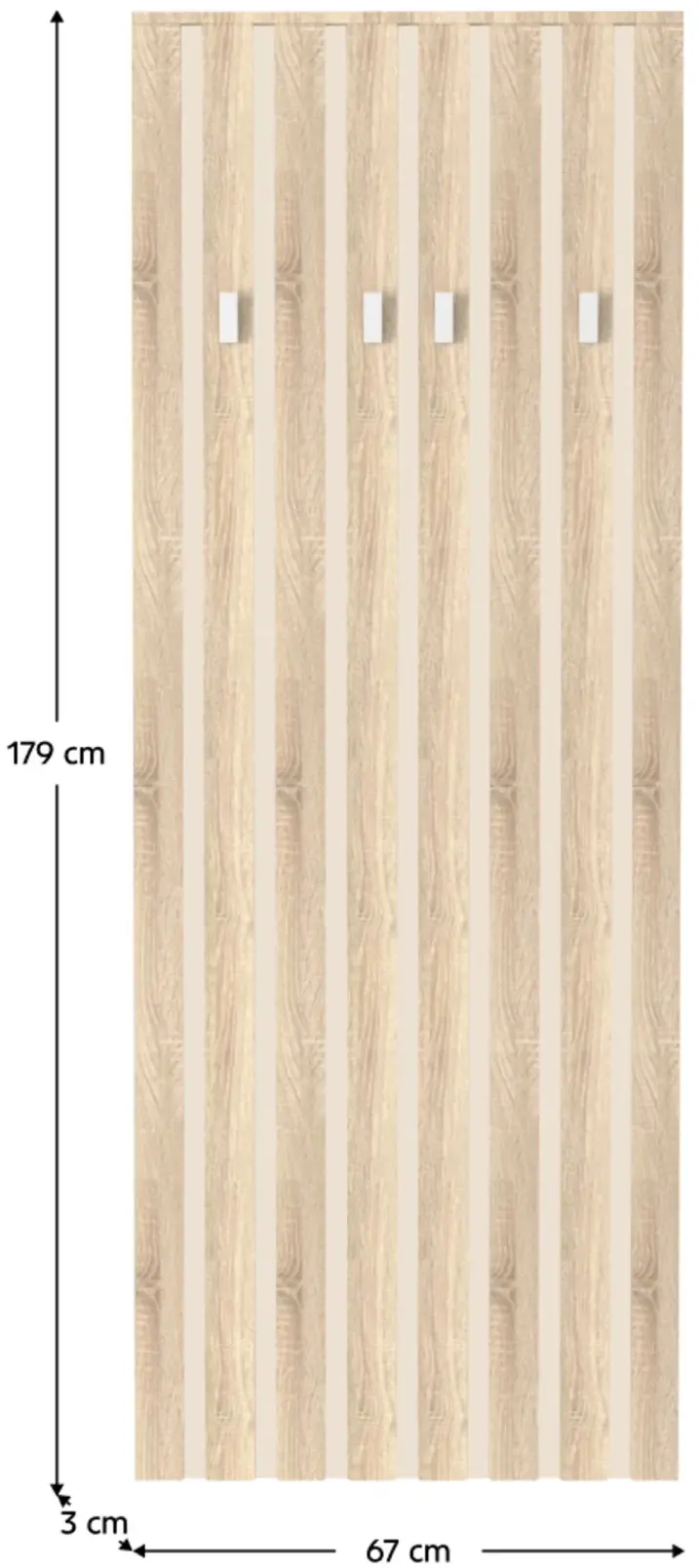 Вешалка Tempo Kondela Vertio WIE67 (Sonoma Oak/Cashmere) - 3