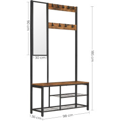 Вешалка Vasagle HSR050B01V1 (Rustic Brown/Black) Thumb