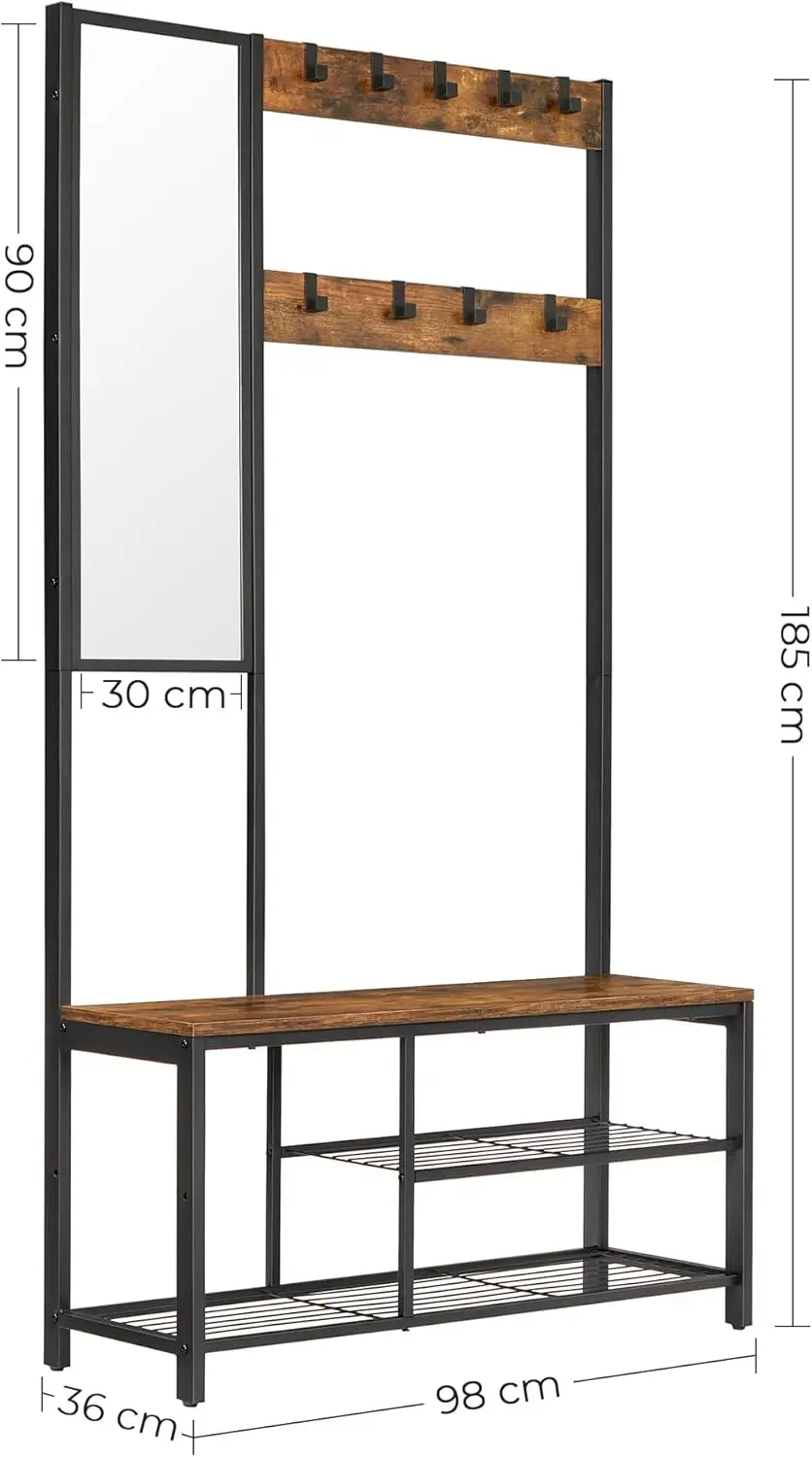 Вешалка Vasagle HSR050B01V1 (Rustic Brown/Black) - 8