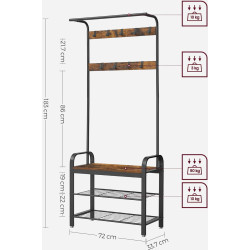 Вешалка Vasagle HSR40B (Rustic Brown/Black) Thumb