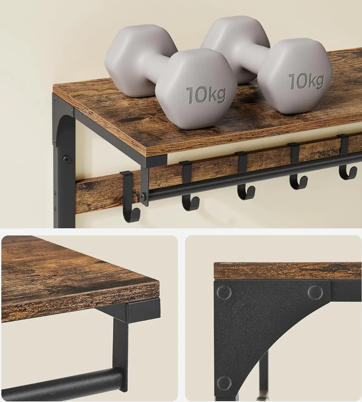 Вешалка Vasagle LCR101B01 (Rustic Brown/Black) - 3