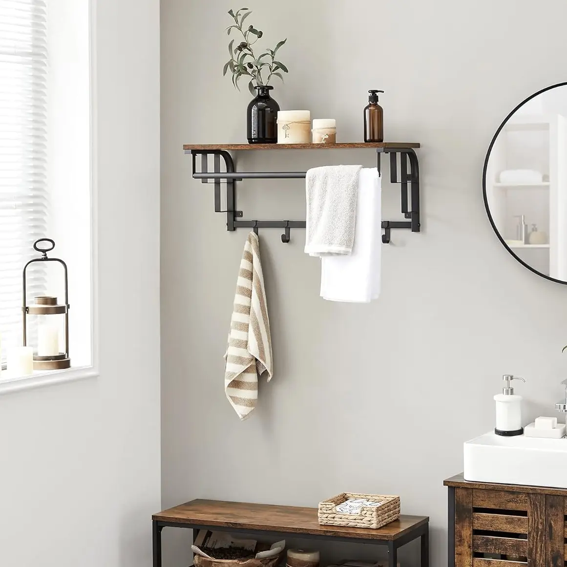 Вешалка Vasagle LCR12BX (Rustic Brown/Black) - 3