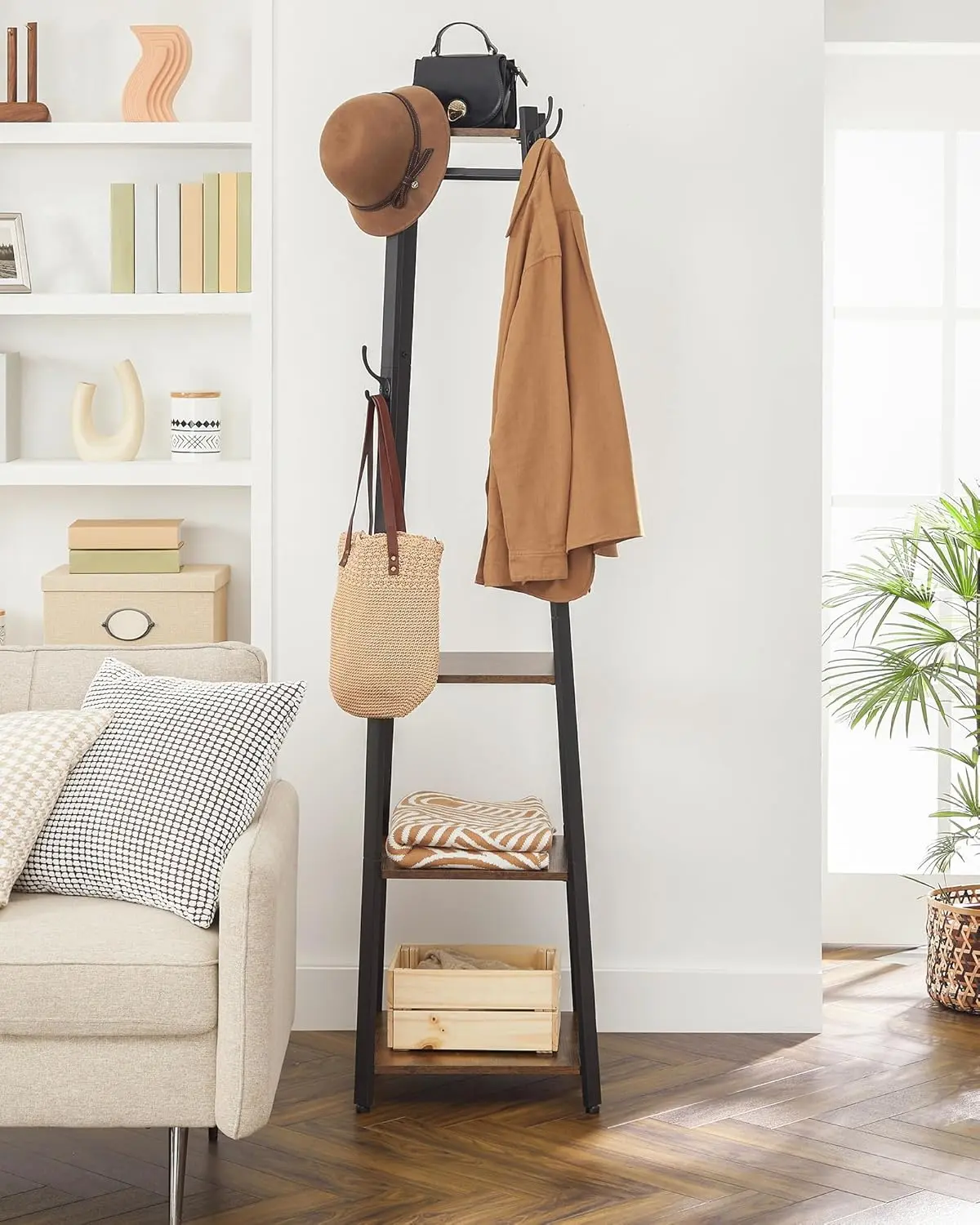 Вешалка Vasagle LCR80X (Rustic Brown/Black) - 3