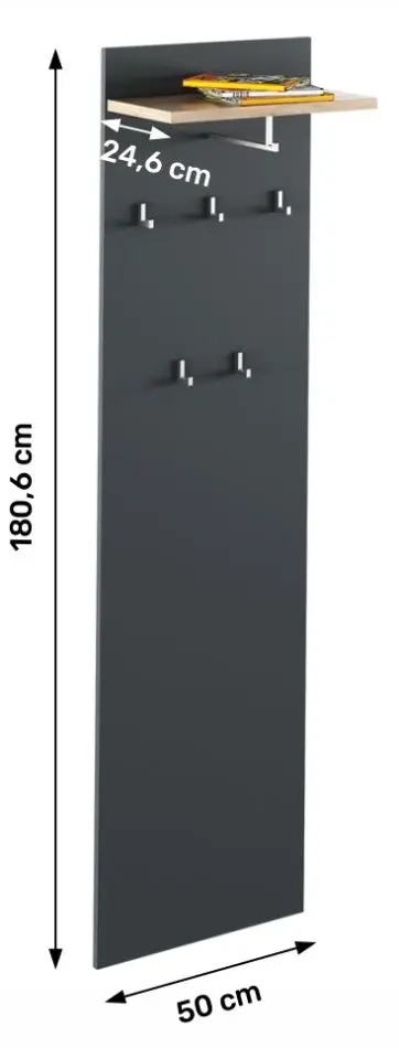 Cuier Tempo Kondela Rioma New Typ 19 (Graphite/Artisan Oak)