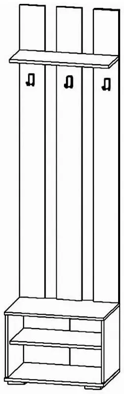 Вешалка Астрид-Мебель Джаз 01 (Ясень Анкор Белый) - 5