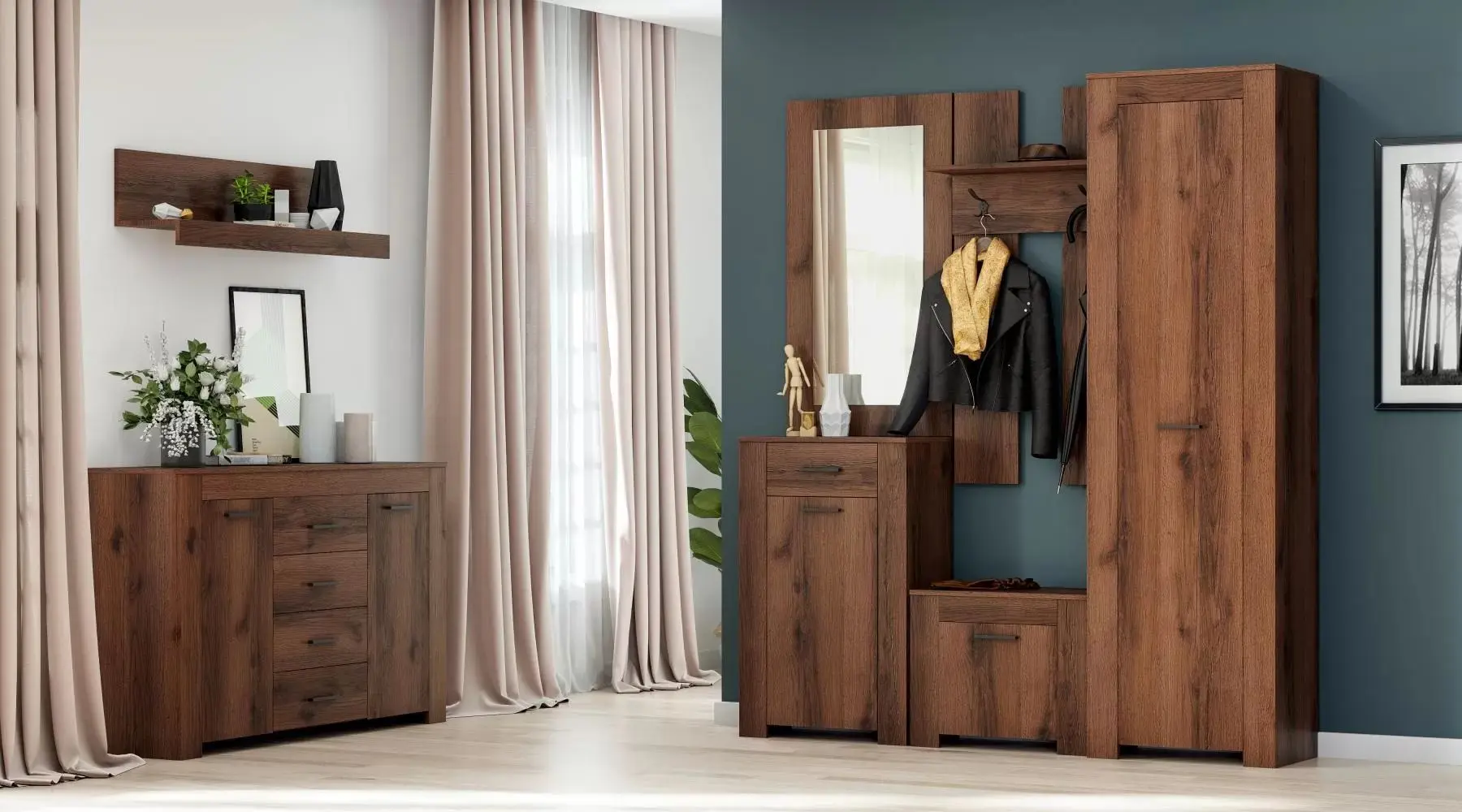 Cuier Астрид-Мебель Kvadro КВД.42 (Delano Oak Dark) - 3