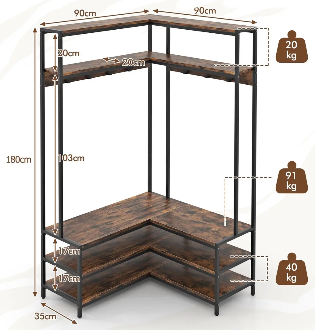 Cuier Costway HU10555CF (Rustic Brown)