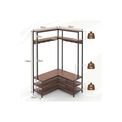 Вешалка Costway HU10555WT (Black/Brown) Thumb