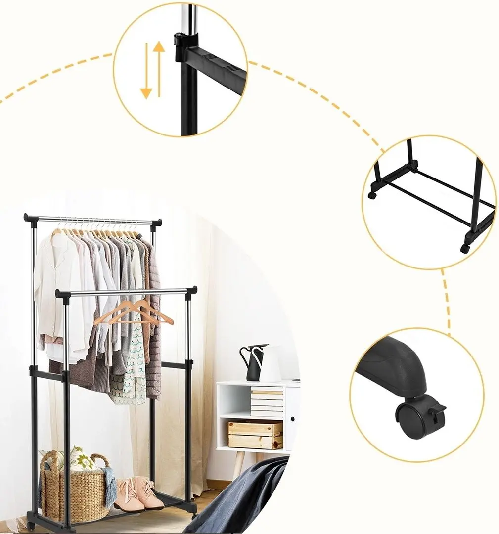 Вешалка Costway HW53832 (Black/Silver)