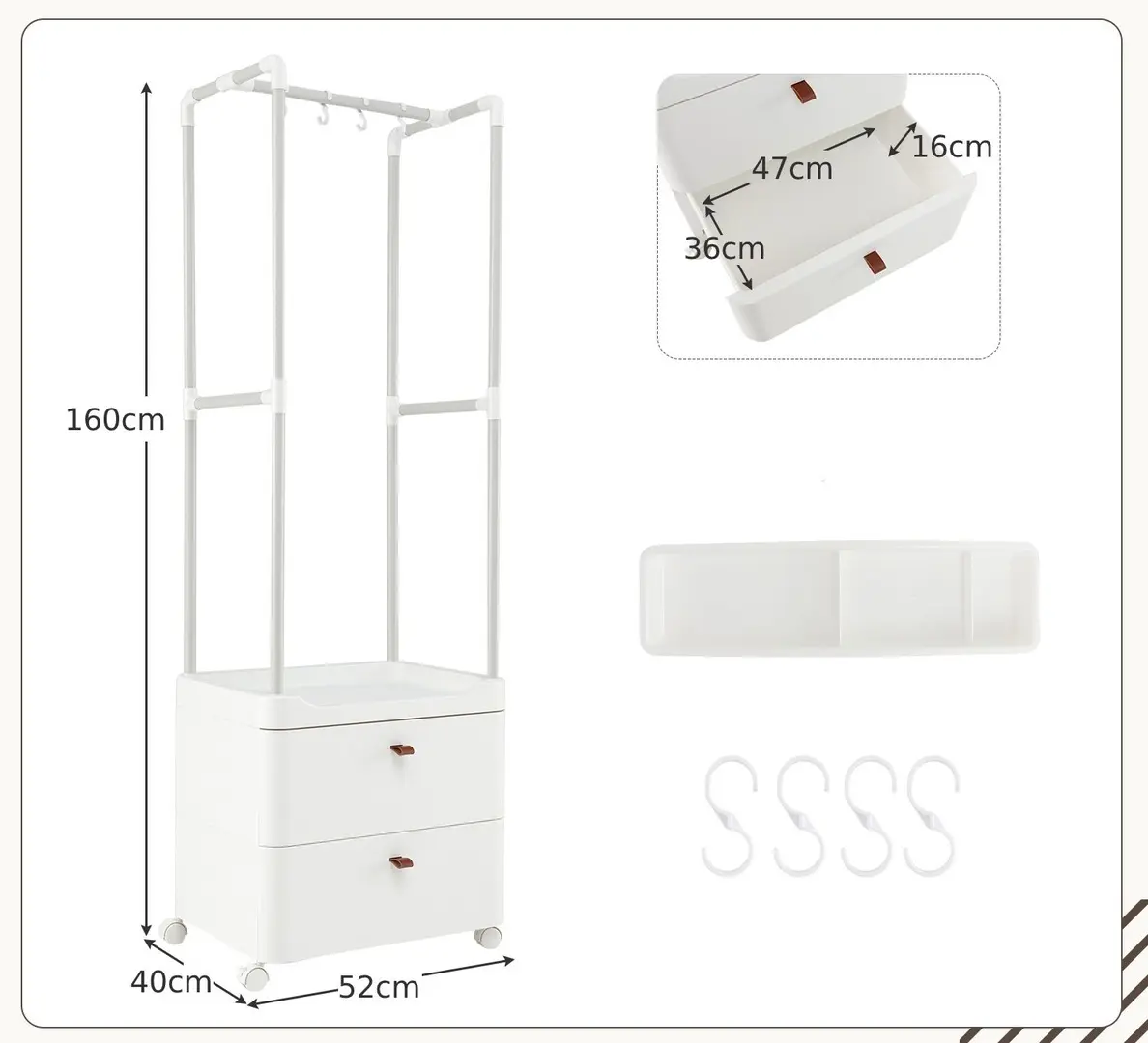 Cuier Costway JV11504WH (White)