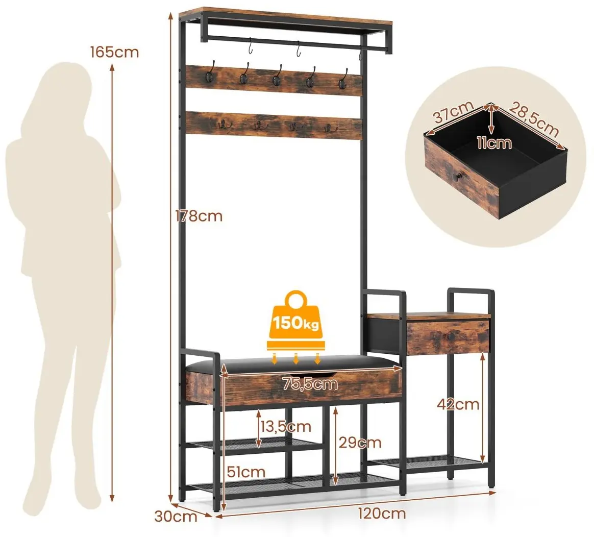 Cuier Costway JV12026BN (Rustic Brown)