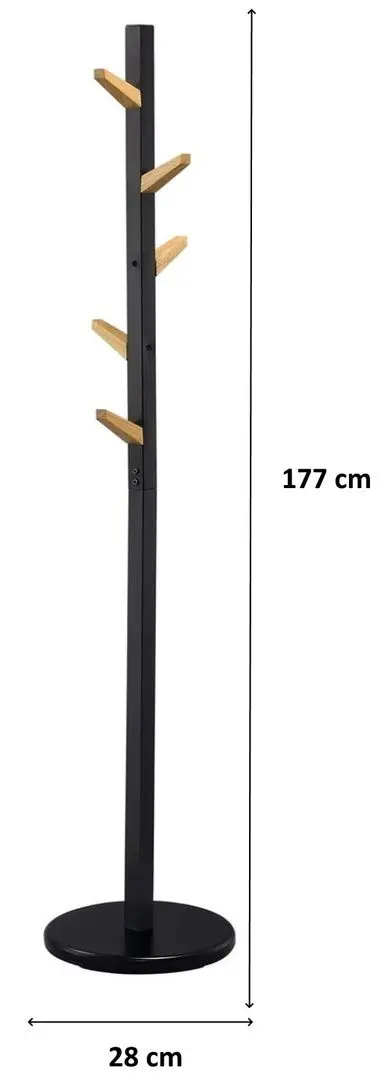 Вешалка Halmar W66 (Black/Natural Oak)