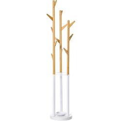 Cuier Homcom 837-161 30x30x174 cm (White/Natural Wood) Thumb