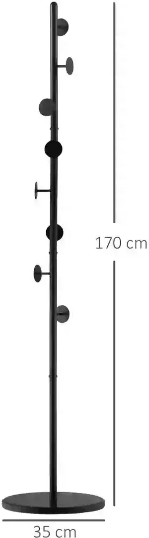 Cuier Homcom 837-212BK 35x35x170 cm (Black)