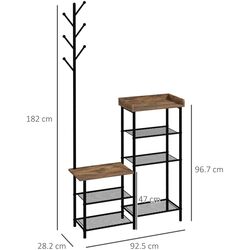 Cuier Homcom 837-385V00RB 90x28x182 cm (Rustic Brown/Black) Thumb