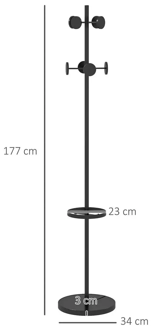 Вешалка Homcom 837-420V00BK 34x177 cm (Black)